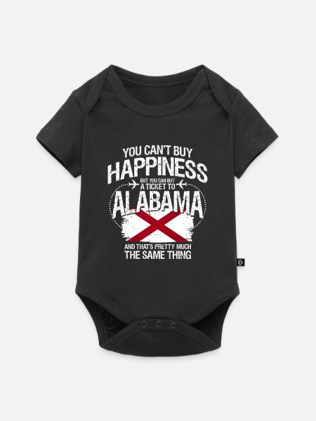 Alabama - Baby Premium Kurzarmbody - Schwarz