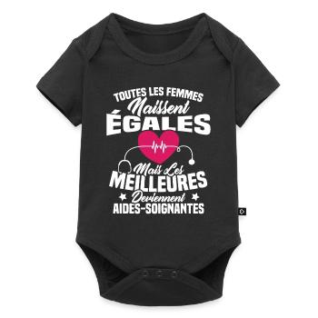 Les meilleures femmes deviennent aides-soignantes - Body à manches courtes Premium Bébé - noir - Devant