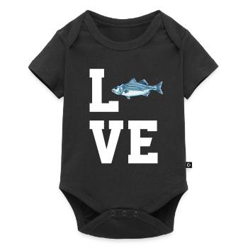 Dear Striped Perch - Baby Premium short-sleeve bodysuit - black - Front