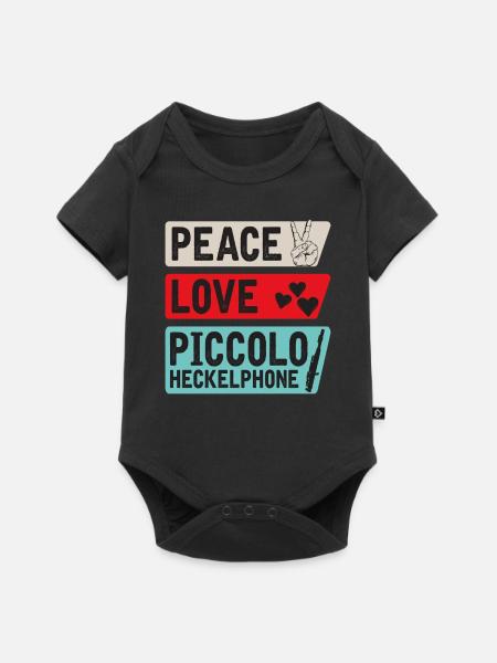 Piccolo Heckelphone Musical Instrument - Baby Premium Kurzarmbody - Schwarz