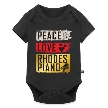 Rhodes Piano Instrument Electric Piano - Baby Premium Kurzarmbody - Schwarz - Vorne