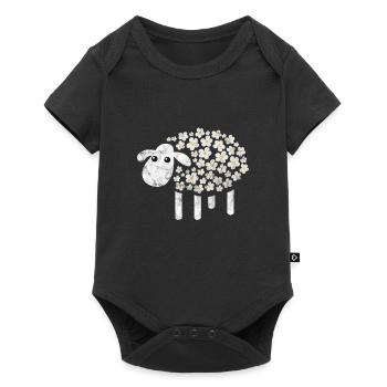 Schaf Schafe Bauernhof Tier Schafbock Geschenk - Baby Premium Kurzarmbody - Schwarz - Vorne