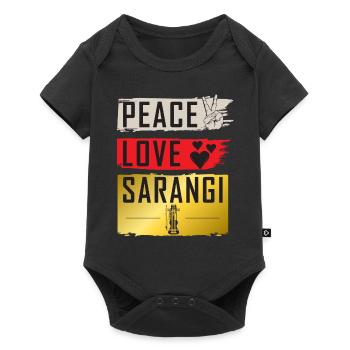 Peace Love Sarangi Musical Instrument - Baby Premium short-sleeve bodysuit - black - Front