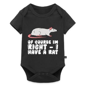 Bien sûr que j’ai raison, j’ai un rat - Body à manches courtes Premium Bébé - noir - Devant