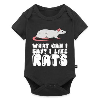 Was Soll Ich Sagen, Ich Mag Ratten - Baby Premium Kurzarmbody - Schwarz - Vorne