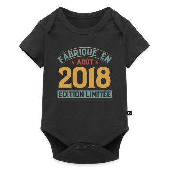 Fabriqué En Août 2018 Édition Limitée - Body à manches courtes Premium Bébé - noir - Devant