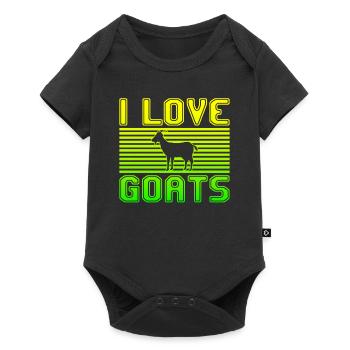 I love goats - Baby Premium Kurzarmbody - Schwarz - Vorne
