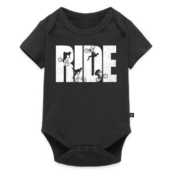 BMX Rider Ride Bicycle Retro Urban - Baby Premium short-sleeve bodysuit - black - Front