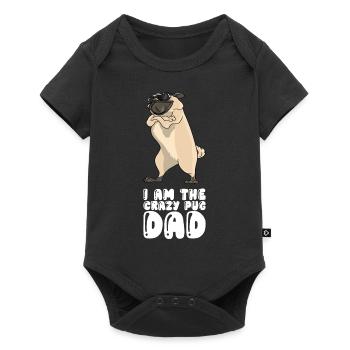 I Am The Crazy Pug Dad - Baby Premium Kurzarmbody - Schwarz - Vorne