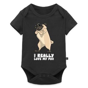 I Really Love My Pug - Baby Premium short-sleeve bodysuit - black - Front