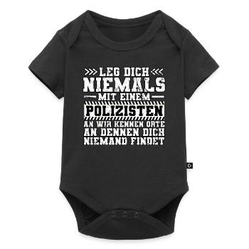 Polizist Polizei - Baby Premium Kurzarmbody - Schwarz - Vorne