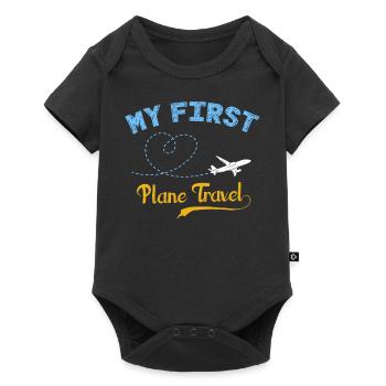 Premier avion, avion - Body à manches courtes Premium Bébé - noir - Devant