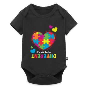 Autism It's Okay To Be Different - Baby Premium short-sleeve bodysuit - black - Front