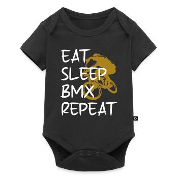 Bmx Kid Good Gift boy | eat sleep bmx repeat - Body à manches courtes Premium Bébé - noir - Devant