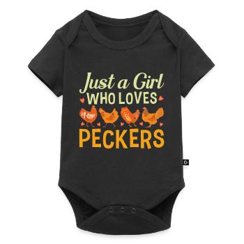 Juste une fille qui aime le poulet Peckers - Body à manches courtes Premium Bébé - noir - Devant