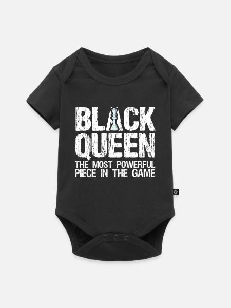 Schwarze Königin Das Mächtigste Stück Im Spiel - Baby Premium Kurzarmbody - Schwarz