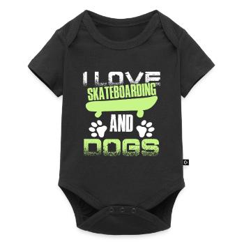 skateboard aime les chiens - Body à manches courtes Premium Bébé - noir - Devant