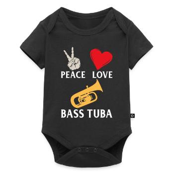 Peace Love Bass Tuba Instrument de musique - Body à manches courtes Premium Bébé - noir - Devant