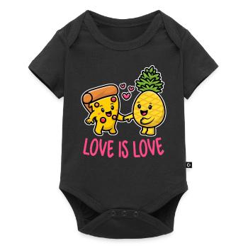 L’ananas appartient à la pizza Drôle de nourriture L’amour est l’amour - Body à manches courtes Premium Bébé - noir - Devant