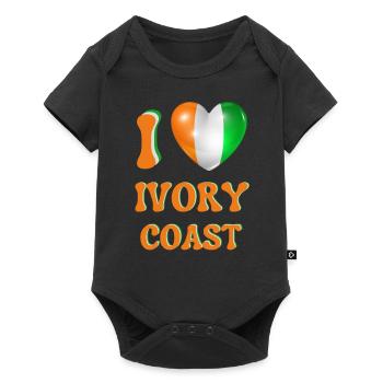 I love Ivory Coast - Baby Premium short-sleeve bodysuit - black - Front