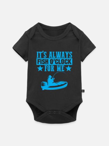 fish o clock fischen - Baby Premium Kurzarmbody - Schwarz