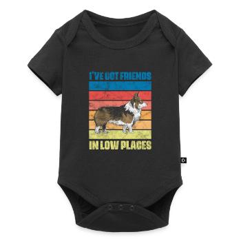 Welsh Corgi Dog Dog Dog Race Cadeau - Body à manches courtes Premium Bébé - noir - Devant