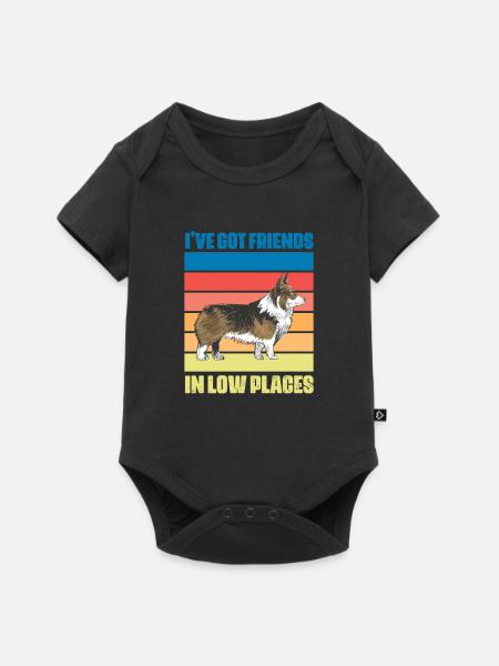 Corgi - Baby Premium Kurzarmbody - Schwarz