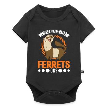 J’aime beaucoup Ferrets Frettchen - Body à manches courtes Premium Bébé - noir - Devant