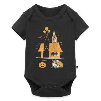 Hamster d’Halloween dans la cour d’Halloween - Body à manches courtes Premium Bébé - noir - Devant