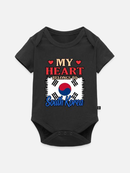 Süd Korea - Baby Premium Kurzarmbody - Schwarz