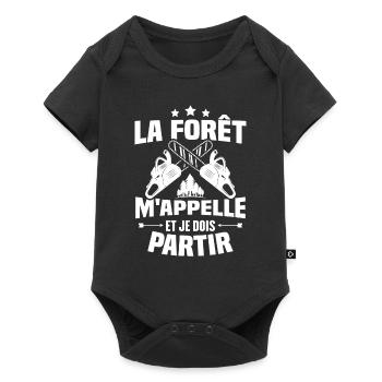 La forêt m'appelle et je dois partir - Body à manches courtes Premium Bébé - noir - Devant