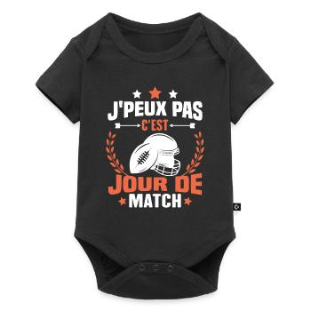 J'peux pas c'est jour de match rugby - Body à manches courtes Premium Bébé - noir - Devant