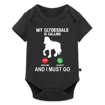 Mon Clydesdale appelle et je dois partir - Body à manches courtes Premium Bébé - noir - Devant