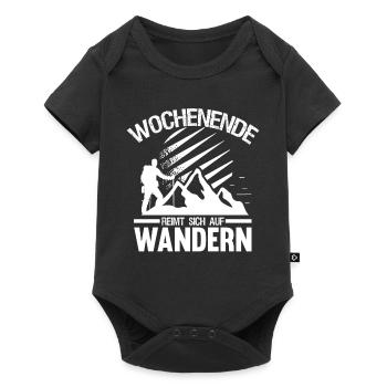 Lustiger Wandern Spruch Wanderer Natur - Baby Premium Kurzarmbody - Schwarz - Vorne