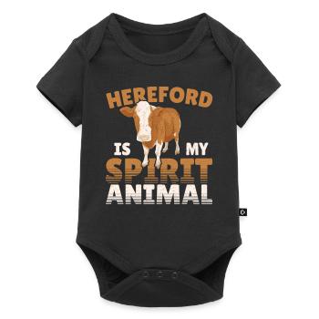 Hereford Is My Spirit Animal Hereford Cattle Cow - Baby Premium Kurzarmbody - Schwarz - Vorne