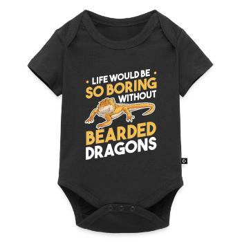 Bearded Dragon Pogona Gift - Baby Premium short-sleeve bodysuit - black - Front
