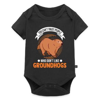 Murmeltier Groundhog Marmot Waldmurmeltier - Baby Premium short-sleeve bodysuit - black - Front