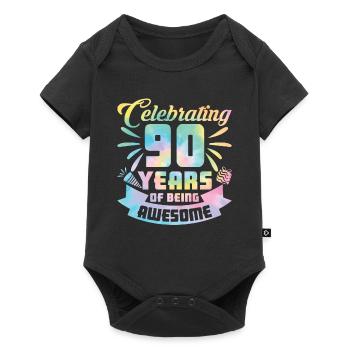 Idée du 90e anniversaire célébrant 90 ans d’existence - Body à manches courtes Premium Bébé - noir - Devant