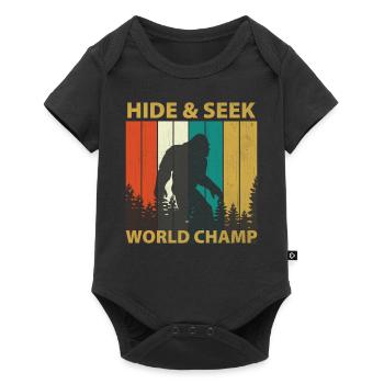 Champion du monde de cache-cache - Sasquatch Bigfoot - Body à manches courtes Premium Bébé - noir - Devant