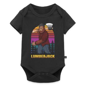 Lumberjack Forest Worker Bigfoot Big Foot Firewood - Baby Premium short-sleeve bodysuit - black - Front