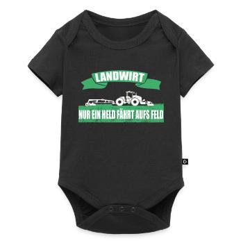 Landwirtschaft Landwirt Traktor Trecker Farm Bauer - Baby Premium Kurzarmbody - Schwarz - Vorne