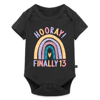 13 years old Rainbow Rainbow 13th birthday - Baby Premium short-sleeve bodysuit - black - Front
