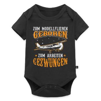 Modellflugzeug Flieger Flugzeug Pilot Modellflug - Baby Premium Kurzarmbody - Schwarz - Vorne