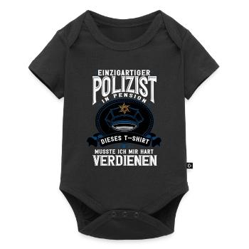 Polizist Polizei Rente Pension - Baby Premium Kurzarmbody - Schwarz - Vorne