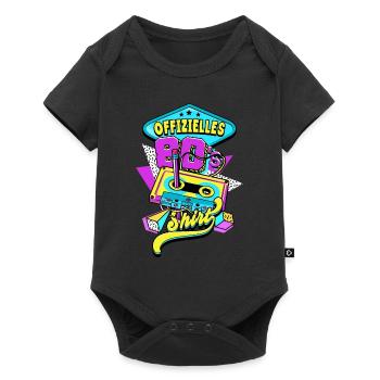 80er Jahre Offizielles 80s - Baby Premium Kurzarmbody - Schwarz - Vorne