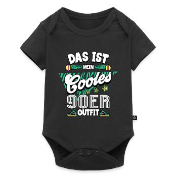 90er Jahre - Baby Premium Kurzarmbody - Schwarz - Vorne