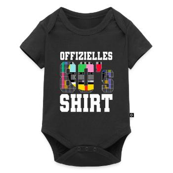80er Jahre Offizielles 80s - Baby Premium Kurzarmbody - Schwarz - Vorne