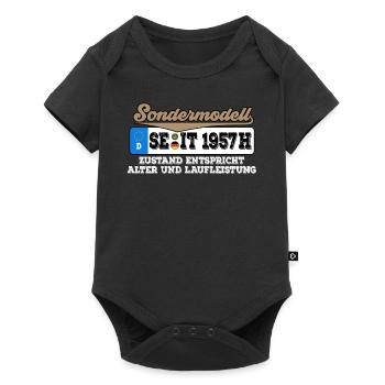 1957 Kennzeichen Geburtstag - Baby Premium Kurzarmbody - Schwarz - Vorne