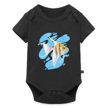 Cool AngelFish Aquarium Sea Coral Reef Ocean - Baby Premium short-sleeve bodysuit - black - Front