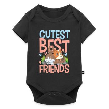 Cutest Best Friends für einen Haustierbesitzer - Baby Premium Kurzarmbody - Schwarz - Vorne